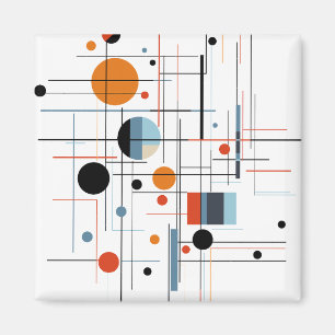 Abstracte Geometrische Moderne Minimalistische Lij Magneet