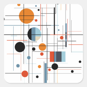 Abstracte Geometrische Moderne Minimalistische Lij Vierkante Sticker