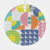 Abstracte geometrische, moderne  vormen. glas ornament (Voorkant)