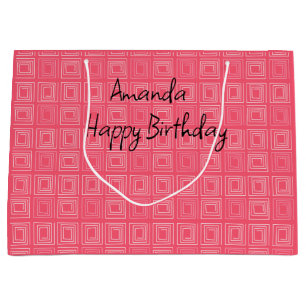 abstracte geometrische modieuze sixties roze groot cadeauzakje