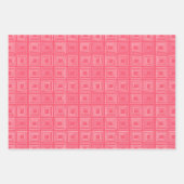 abstracte geometrische modieuze sixties roze inpakpapier vel (Voorkant 3)