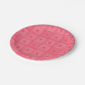 abstracte geometrische modieuze sixties roze papieren bordje (Gekanteld)