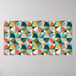 Abstracte geometrische naadloze patronen in het mi poster