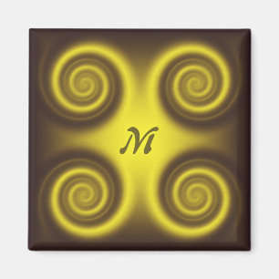 Abstracte geometrische neontextuur.Monogram Magneet