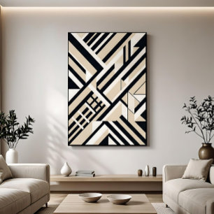 Abstracte Geometrische Neutrale 3D-Lagen Poster