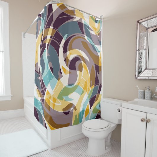 Abstracte geometrische objecten graffiti grunge ef douchegordijn (In situ)