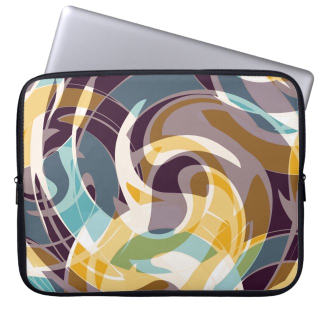 Abstracte geometrische objecten graffiti grunge ef laptop sleeve (Voorkant)