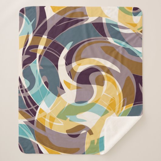 Abstracte geometrische objecten graffiti grunge ef sherpa deken (Voorkant)