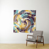 Abstracte geometrische objecten graffiti grunge ef wandkleed (In Situ (horizontaal))