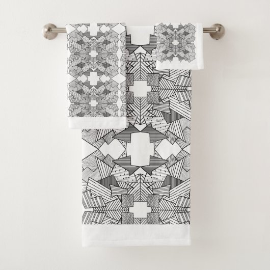 Abstracte geometrische overlapping bad handdoek (Insitu)