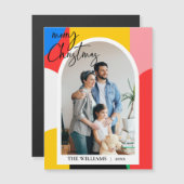 Abstracte geometrische patroonfoto Vrolijk kerstfe (Voorkant / Achterkant)