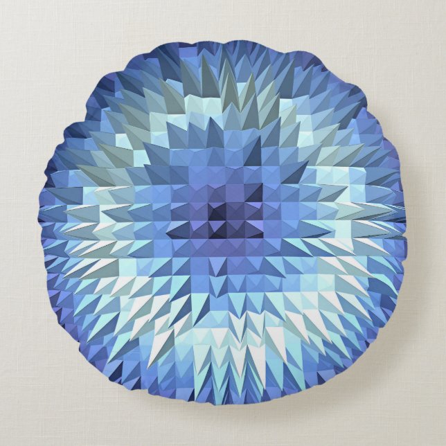 abstracte geometrische poligonale textuur rond kussen (Voorkant)