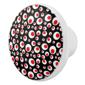 Abstracte Geometrische rode witte bloedcirkels Keramische Knop (Rechts)