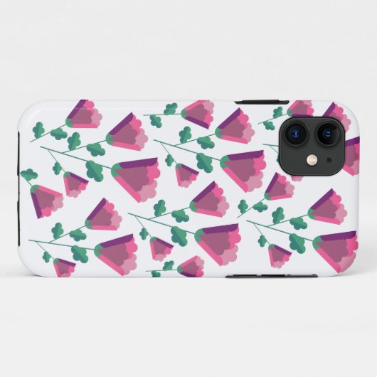 Abstracte Geometrische Roze Bloemen Case-Mate iPhone Case (Achterkant (horizontaal))