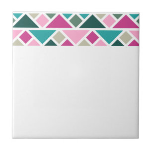 Abstracte geometrische roze Fuchsia turquoise Tegeltje