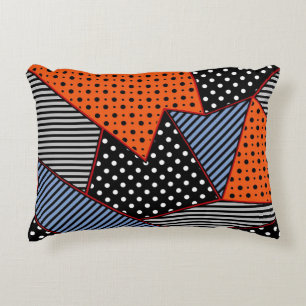 Abstracte geometrische samenstelling: Oranje blauw Accent Kussen