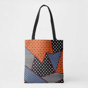 Abstracte geometrische samenstelling: Oranje blauw Draagtas