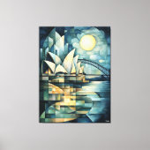 Abstracte geometrische skyline van Sydney met oper Canvas Afdruk (Voorkant)