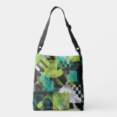 Abstracte geometrische Stippen Stripes Pattern Crossbody Tas (Achterkant)