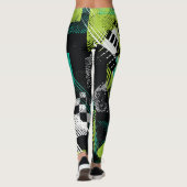 Abstracte geometrische Stippen Stripes Pattern Leggings (Achterkant)