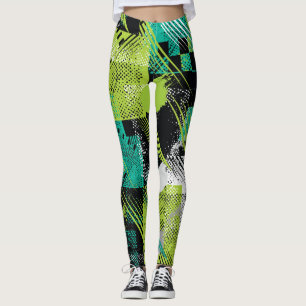Abstracte geometrische Stippen Stripes Pattern Leggings