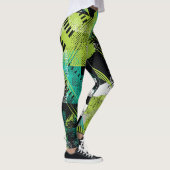 Abstracte geometrische Stippen Stripes Pattern Leggings (Rechts)