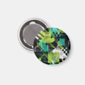 Abstracte geometrische Stippen Stripes Pattern Magneet (Voorkant / Achterkant)