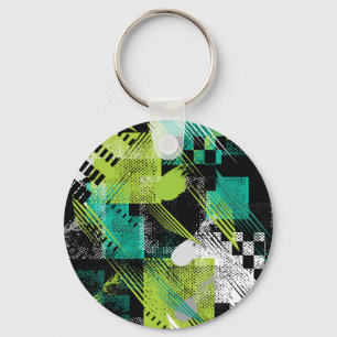 Abstracte geometrische Stippen Stripes Pattern Sleutelhanger