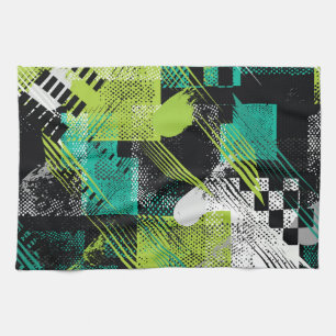 Abstracte geometrische Stippen Stripes Pattern Theedoek