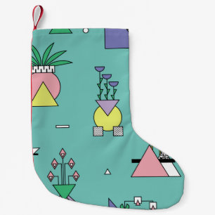 Abstracte geometrische vazen, planten memphis stij kleine kerstsok