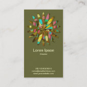 Abstracte geometrische ventilator 02 visitekaartje (Achterkant)