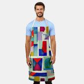 Abstracte geometrische verf schort (Gedragen)