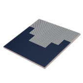 Abstracte, geometrische, verticale lijnen, blauw v tegeltje (Zijkant)