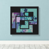 Abstracte geometrische vierkanten canvas afdruk (Insitu (Houten vloer))