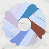 Abstracte geometrische vorm 3 wijnglaslabel (Voorkant)