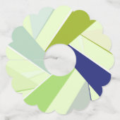 Abstracte geometrische vorm 4 wijnglaslabel (Voorkant)