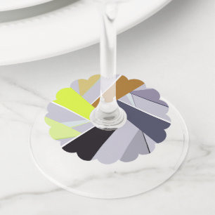 Abstracte geometrische vorm 8 wijnglaslabel