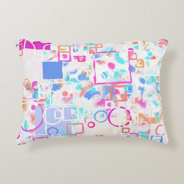 Abstracte geometrische vormen accent kussen (Voorkant)