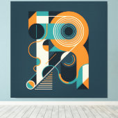 Abstracte geometrische vormen canvas afdruk (Insitu (Houten vloer))