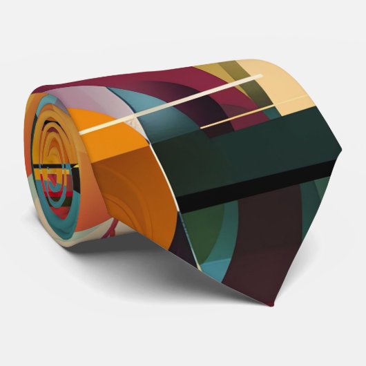 Abstracte geometrische vormen Compositie Kleurrijk Stropdas (Opgerold)