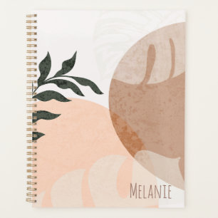 Abstracte geometrische vormen en plantennamen planner