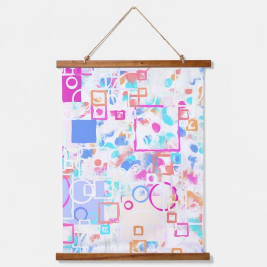 Abstracte geometrische vormen hangend wandkleed (Voorkant)