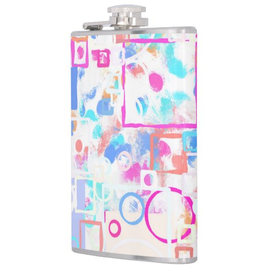 Abstracte geometrische vormen heupfles (Links)