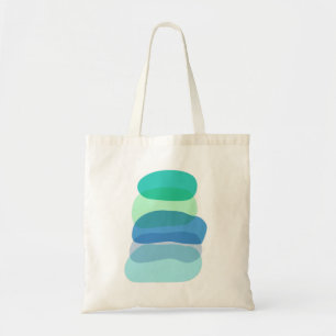 Abstracte geometrische vormen in blauw en groen Tote Bag