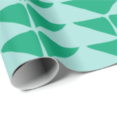 Abstracte geometrische vormen in groen en blauw cadeaupapier (Rol Hoek)