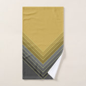 Abstracte geometrische vormen in ochre en grays bad handdoek (Handdoek)