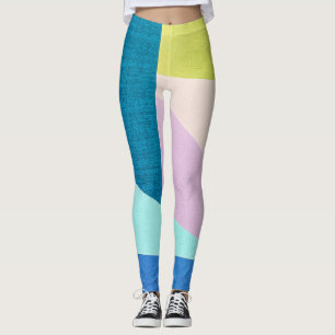 Abstracte Geometrische Vormen Textielpatroon   Leggings