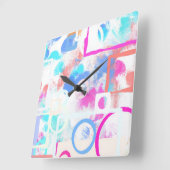 Abstracte geometrische vormen vierkante klok (Hoek)