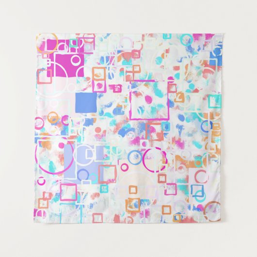 Abstracte geometrische vormen wandkleed (Voorkant)