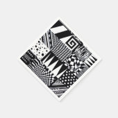 abstracte geometrische vormen zwarte witte patroon servetten (Hoek)
